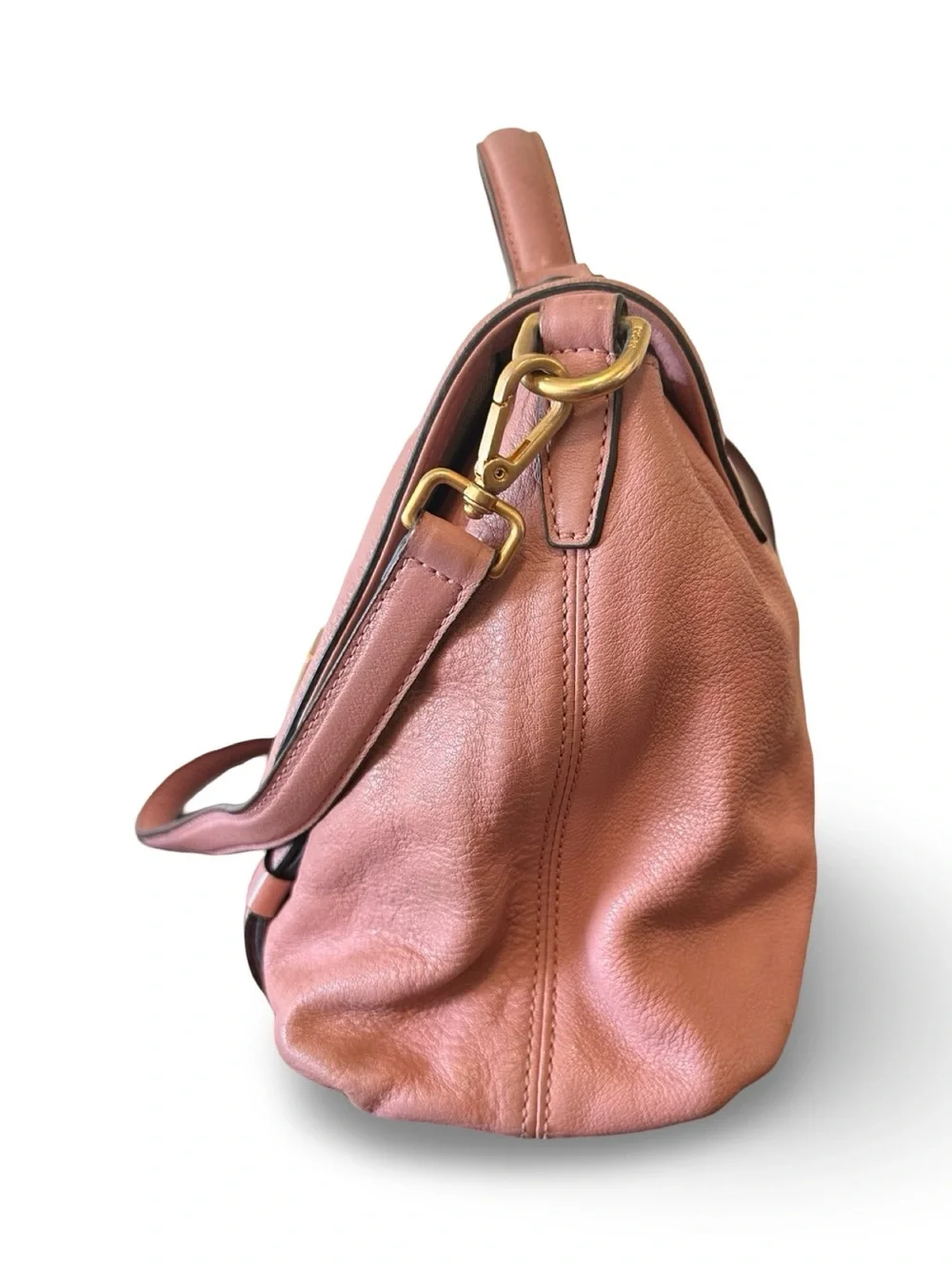 MCM Dusty Rose Leather Satchel Handbag - Women